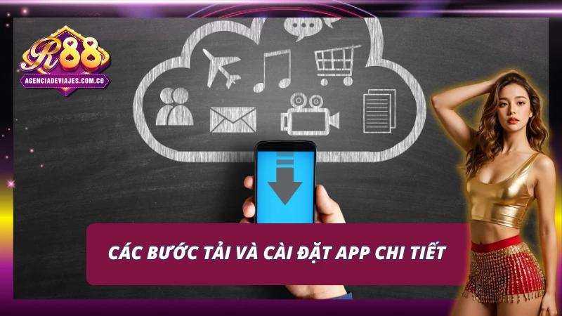 Dễ dàng tìm thấy link tải hoặc mã QR cho Android và iOS ngay trên trang chủ R88.